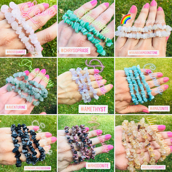 Chip Stone Bracelets and Necklaces
