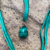 Malachite Stone Necklace with Copper Wire