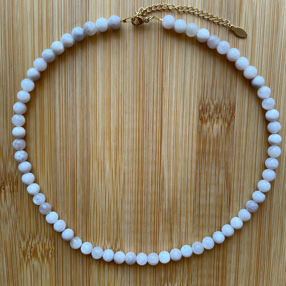 Cream Moonstone Crystal Healing Necklace
