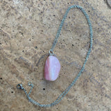 Pink Opal Stone Pendant Necklace