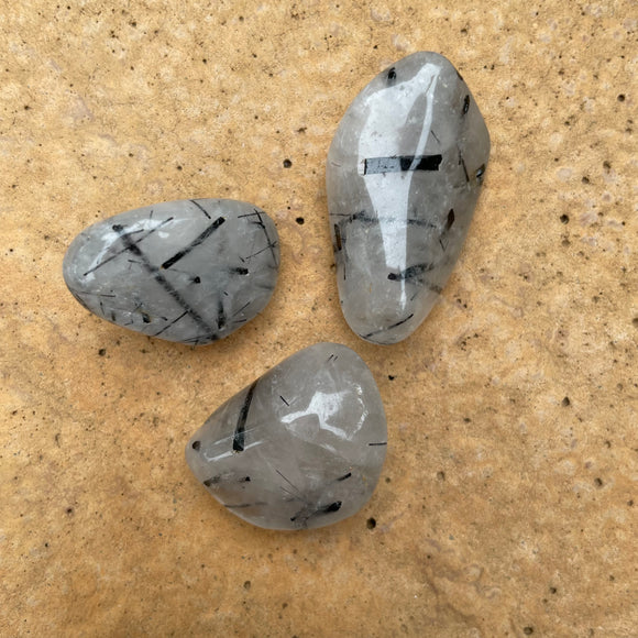 Tourmalinated Quartz Tumble Stone