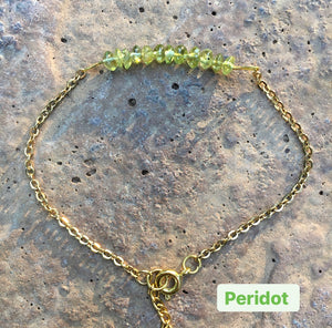 Gemstone Chain Bracelets or Anklets peridot