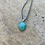 Aventurine Heart Pendant Chain Necklace