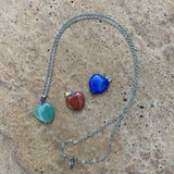 Aventurine Heart Pendant Chain Necklace