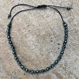 Facetted Hematite Grounding Anklet