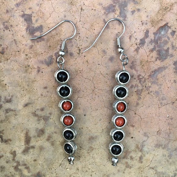 Red Jasper + Onyx Earrings