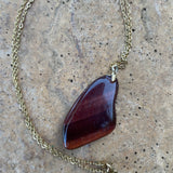 Tigers Eye Stone Necklace on gold stainless steel chain