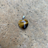 Tigers Eye Heart Pendant Chain Necklace