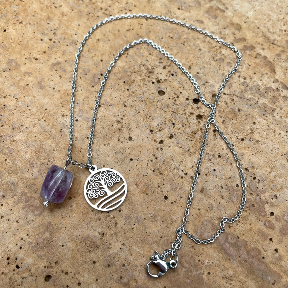 Tree of Life necklace with Amethyst