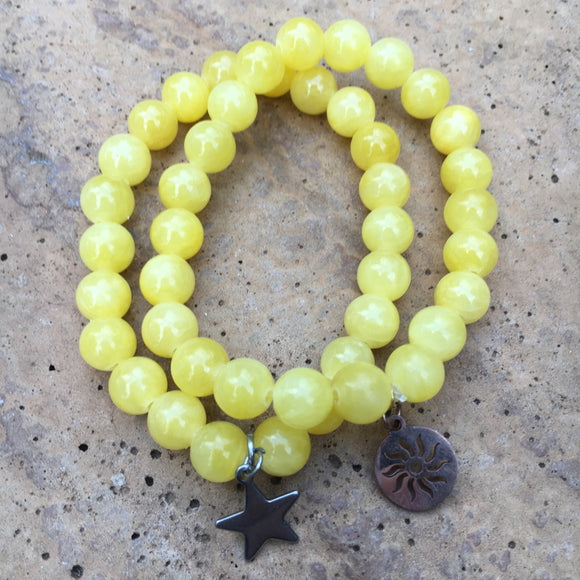 Yellow Jade Crystal Healing Bracelet