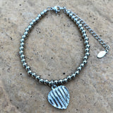 Heart Stainless Steel Bead Bracelet